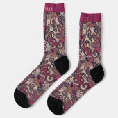 Benutzerdefiniertes, dunkelrosa Lila Paisley-Muste Socken (Linkes Detail)
