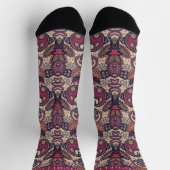 Benutzerdefiniertes, dunkelrosa Lila Paisley-Muste Socken (Oben)