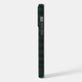 Benutzerdefiniertes dunkelschwarz-grünes Prüfmuste iPhone Hülle (Linke Seite)