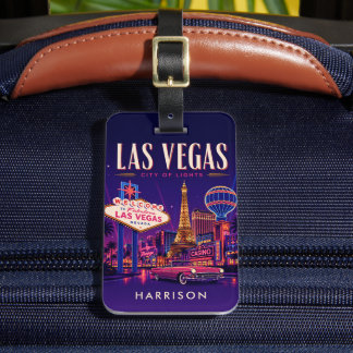 Benutzerdefiniertes Dunkelviolett USA Los Vegas Ne Gepäckanhänger