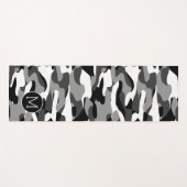 Benutzerdefiniertes dunkles Grau Schwarz-weiß Camo Yogamatte (Vorderseite (Horizontal))