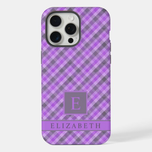 Benutzerdefiniertes, dunkles Lila schwarzes, karie iPhone Hülle (Rückseite)