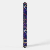 Benutzerdefiniertes dunkles Navy Abstraktes Muster iPhone Hülle (Rechte Seite)