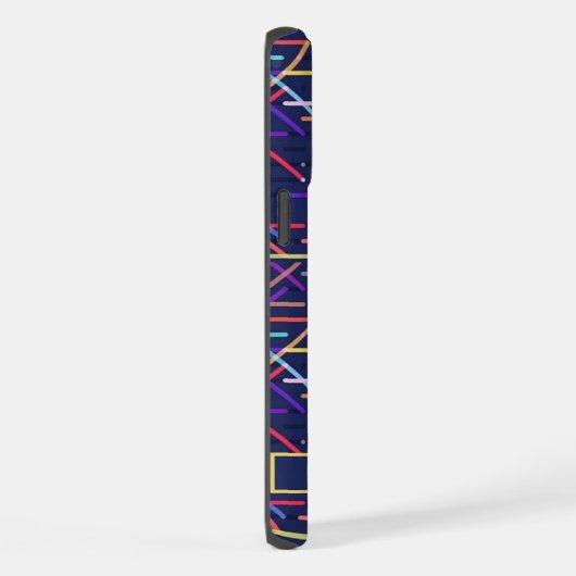 Benutzerdefiniertes dunkles Navy Abstraktes Muster iPhone Hülle (Rechte Seite)