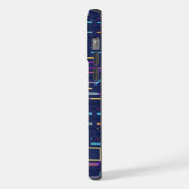 Benutzerdefiniertes dunkles Navy Abstraktes Muster iPhone Hülle (Linke Seite)