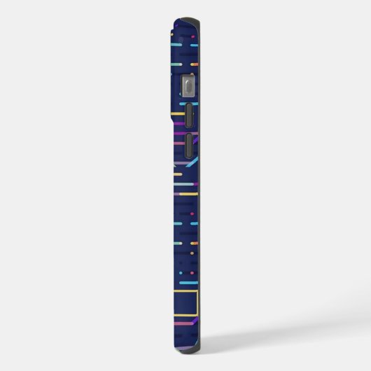 Benutzerdefiniertes dunkles Navy Abstraktes Muster iPhone Hülle (Linke Seite)