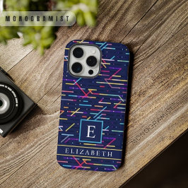 Benutzerdefiniertes dunkles Navy Abstraktes Muster iPhone 15 Pro Max Hülle