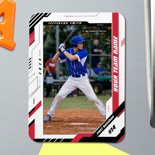 Benutzerdefiniertes dynamisches rotes Baseball-Spi Magnet