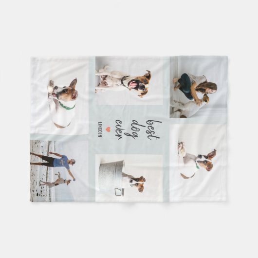 Benutzerdefiniertes, editierbares Farbfoto-Collage Fleecedecke (Vorderseite (Horizontal))