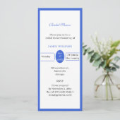 Benutzerdefiniertes einfaches blaues Brautparty Einladung (Stehend Vorderseite)