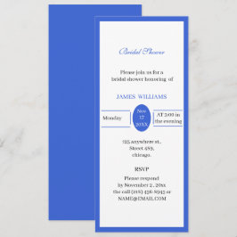 Benutzerdefiniertes einfaches blaues Brautparty Einladung