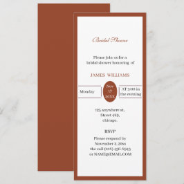 Benutzerdefiniertes einfaches braunes Brautparty Einladung