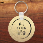 Benutzerdefiniertes einfaches Clean Gold Business Schlüsselanhänger (Vorderseite)
