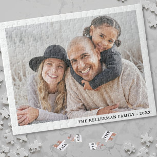Benutzerdefiniertes einfaches elegantes Familienfo Puzzle