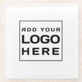 Benutzerdefiniertes, einfaches Firmenlogo Glasuntersetzer (Vorderseite)