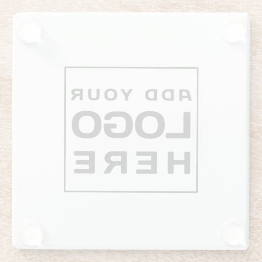 Benutzerdefiniertes, einfaches Firmenlogo Glasuntersetzer (Rückseite)