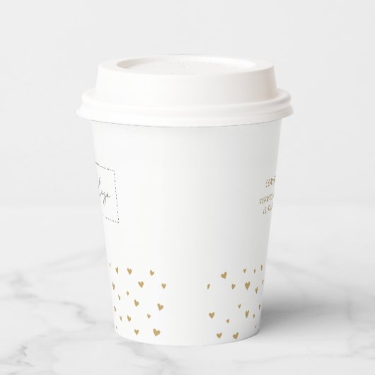 Benutzerdefiniertes einfaches Herzmuster-Geschäfts Pappbecher (Links)