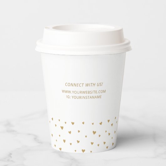 Benutzerdefiniertes einfaches Herzmuster-Geschäfts Pappbecher (Rückseite)