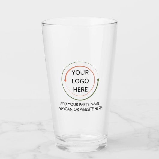 Benutzerdefiniertes einfaches Logo und Text-Geschä Glas (Vorderseite)