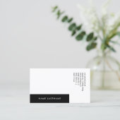 Benutzerdefiniertes einfaches Minimalistisches Ein Visitenkarte (Stehend Vorderseite)