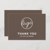 Benutzerdefiniertes einfaches, modernes Brown-Logo Dankeskarte (Vorne/Hinten)