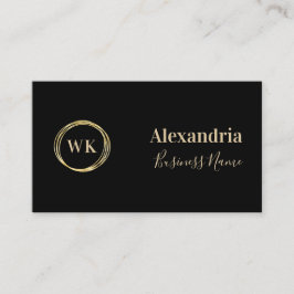Benutzerdefiniertes einfaches Monogramm Schwarzes  Visitenkarte
