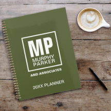 Benutzerdefiniertes einfaches Olive Green Monogram