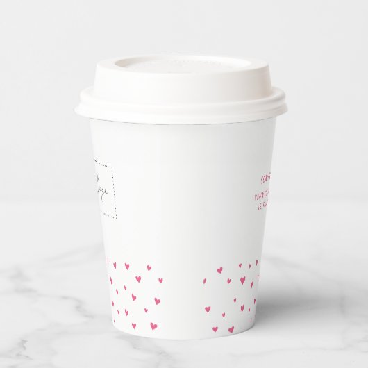 Benutzerdefiniertes einfaches rosa Herz-Muster für Pappbecher (Links)