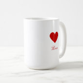 Benutzerdefiniertes einfaches rotes Herz Liebe Kaffeetasse (VorderseiteRechts)