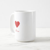 Benutzerdefiniertes einfaches rotes Herz Liebe Kaffeetasse (Vorderseite Links)