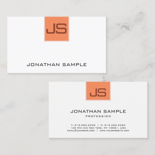 Benutzerdefiniertes, einfaches Template Monogram-E Visitenkarte (Vorne/Hinten)