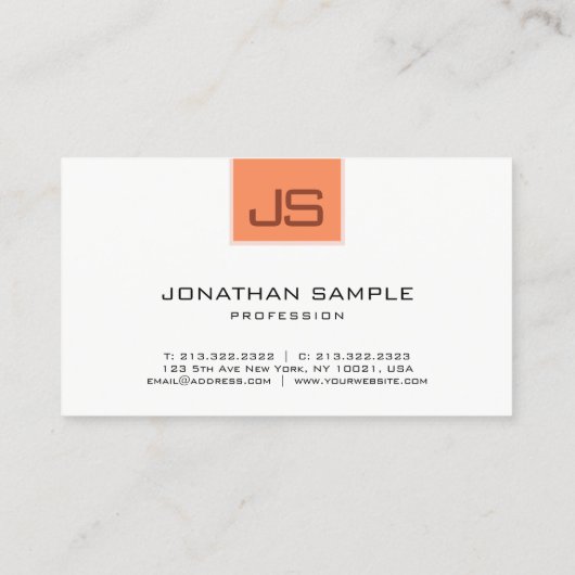 Benutzerdefiniertes, einfaches Template Monogram-E Visitenkarte (Rückseite)