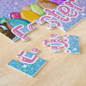 Benutzerdefiniertes Einhorn-Kindername Osterpuzzle Puzzle (Seite)