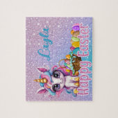 Benutzerdefiniertes Einhorn-Kindername Osterpuzzle Puzzle (Vertikal)