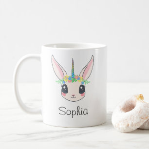 Benutzerdefiniertes Einhorn Süß Rosa Mädchen Kaffeetasse
