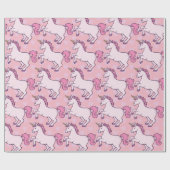 Benutzerdefiniertes Einhorn- und Herzmuster Geschenkpapier (Flach)