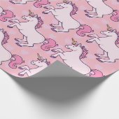 Benutzerdefiniertes Einhorn- und Herzmuster Geschenkpapier (Ecke)