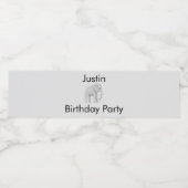 Benutzerdefiniertes Elefant Geburtstag Wasserflasc Wasserflaschenetikett (Einzelnes Label)