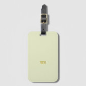 Benutzerdefiniertes Elegantes Beige Monogramm Gepäckanhänger (Vorderseite Vertikal)