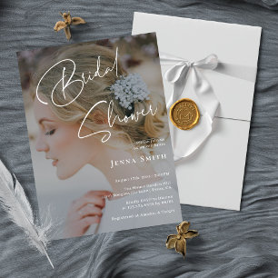 Benutzerdefiniertes elegantes Foto-Design-Brautpar Einladung