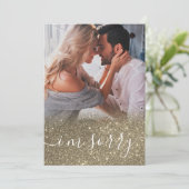 Benutzerdefiniertes elegantes Foto Entschuldigung Dankeskarte (Stehend Vorderseite)