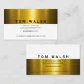 Benutzerdefiniertes elegantes Gold- und Weißdesign Visitenkarte (Vorne/Hinten)