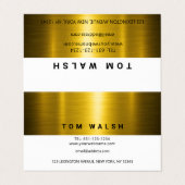 Benutzerdefiniertes elegantes Gold- und Weißdesign Visitenkarten (Außenseite Aufgefaltet)