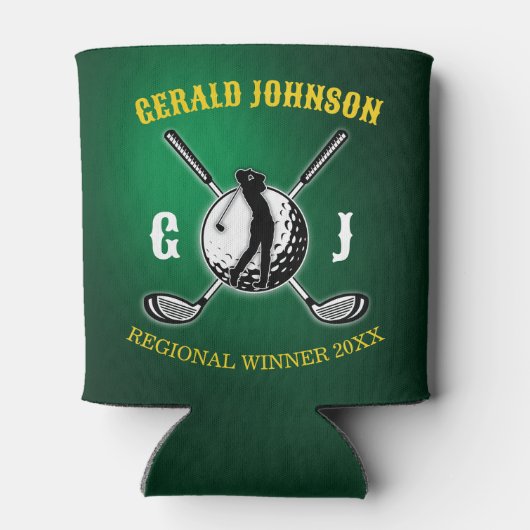 Benutzerdefiniertes elegantes Golf Monogram Design Dosenkühler (Rückseite)