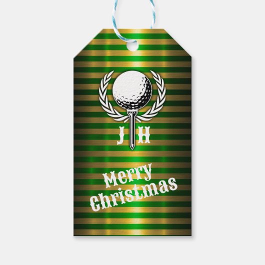 Benutzerdefiniertes elegantes Golf Monogram Design Geschenkanhänger (Vorderseite)
