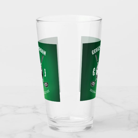 Benutzerdefiniertes elegantes Golf Monogram Design Glas (Links)