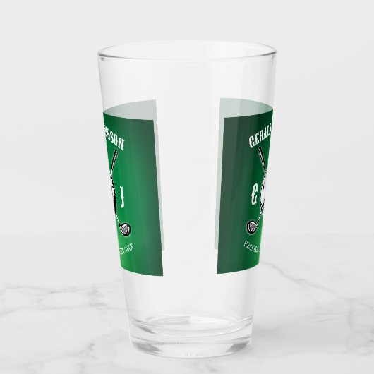 Benutzerdefiniertes elegantes Golf Monogram Design Glas (Rechts)