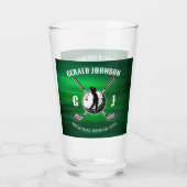 Benutzerdefiniertes elegantes Golf Monogram Design Glas (Rückseite)