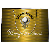 Benutzerdefiniertes elegantes Golf Monogram Design Große Geschenktüte (Rückseite)
