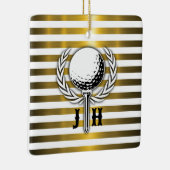 Benutzerdefiniertes elegantes Golf Monogram Design Keramikornament (Rechts)
